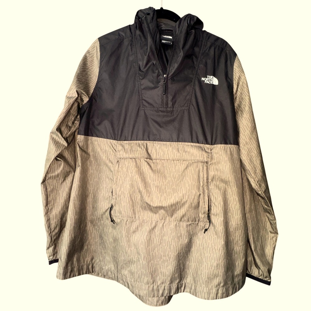 The North Face Womens Fanorak Half Zip‎ Windbreaker Jacket Rain Camo Tan Black S
